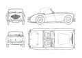 Blueprint austin healey 100 1954 01 A4 Photo Print