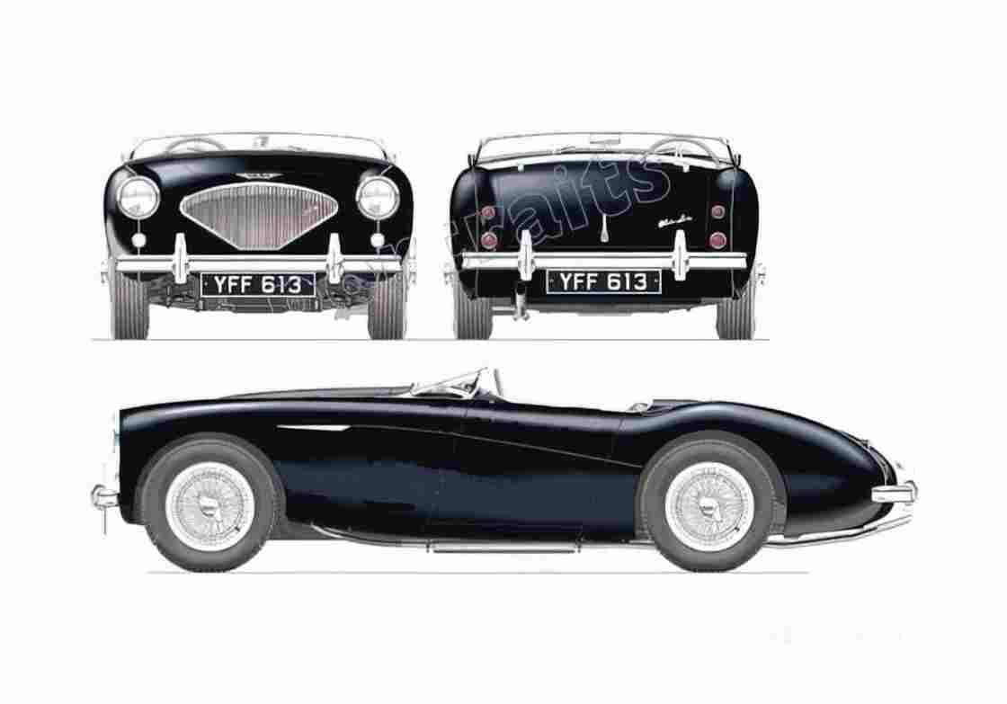 Blueprint austin healey 100 4 1955 01 A4 Photo Print