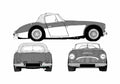 Blueprint austin healey 3000 01 A4 Photo Print