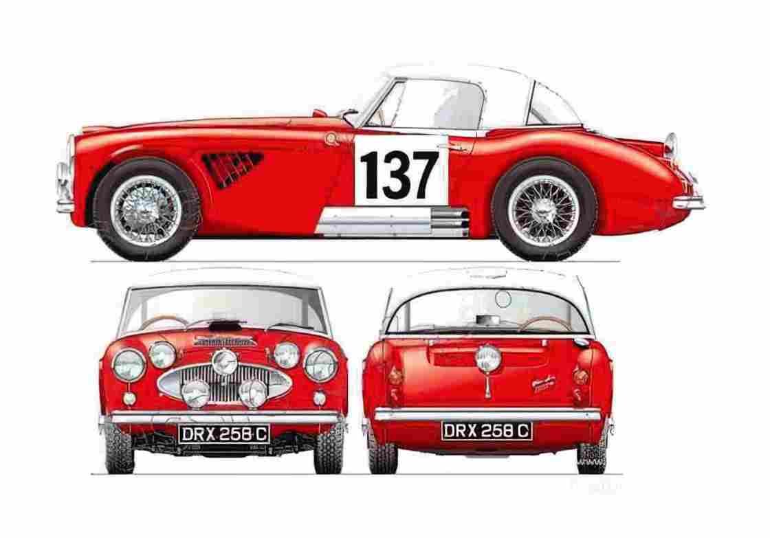 Blueprint austin healey 3000 mkiii works 1965 01 A4 Photo Print
