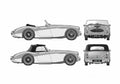 Blueprint austin healey 3000 mkll convertible 1962 01 A4 Photo Print