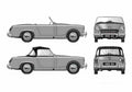Blueprint austin healey sprite mkii 1962 64 01 A4 Photo Print