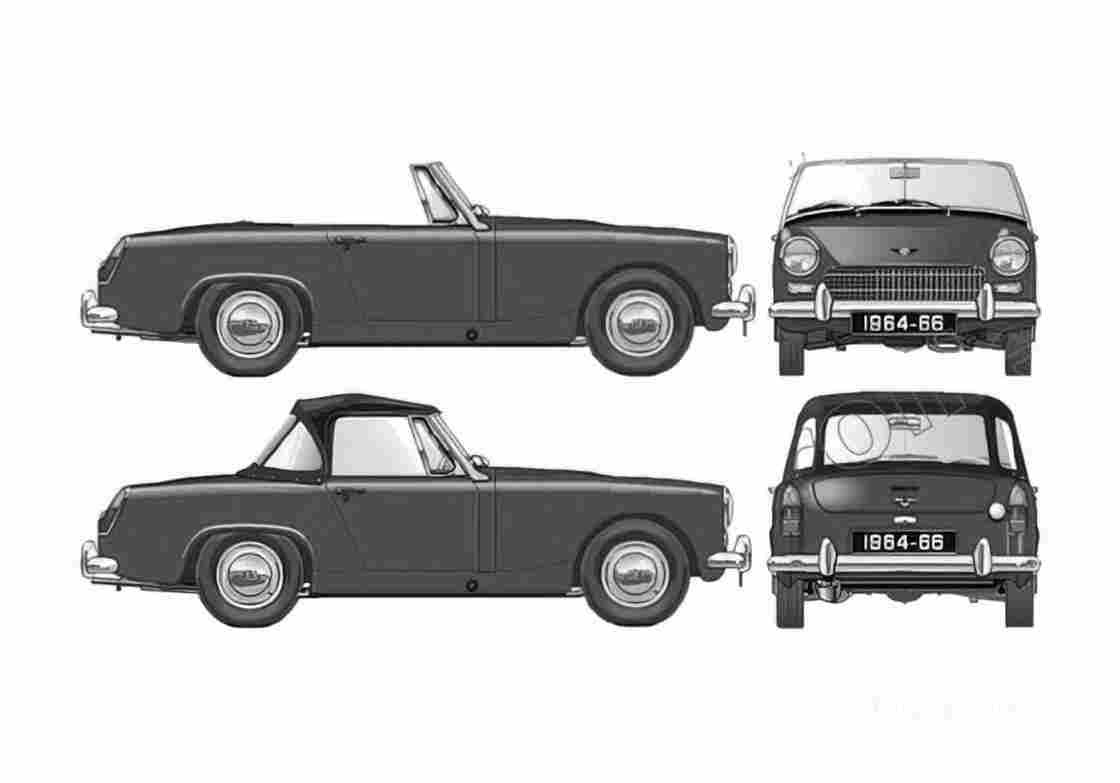 Blueprint austin healey sprite mkiii 1098cc 1964 01 A4 Photo Print