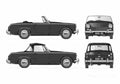 Blueprint austin healey sprite mkiv 1966 69 01 A4 Photo Print
