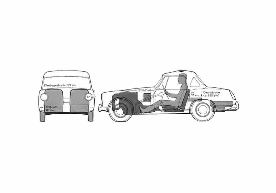 Blueprint austin healey sprite mkiv 1967 01 A4 Photo Print