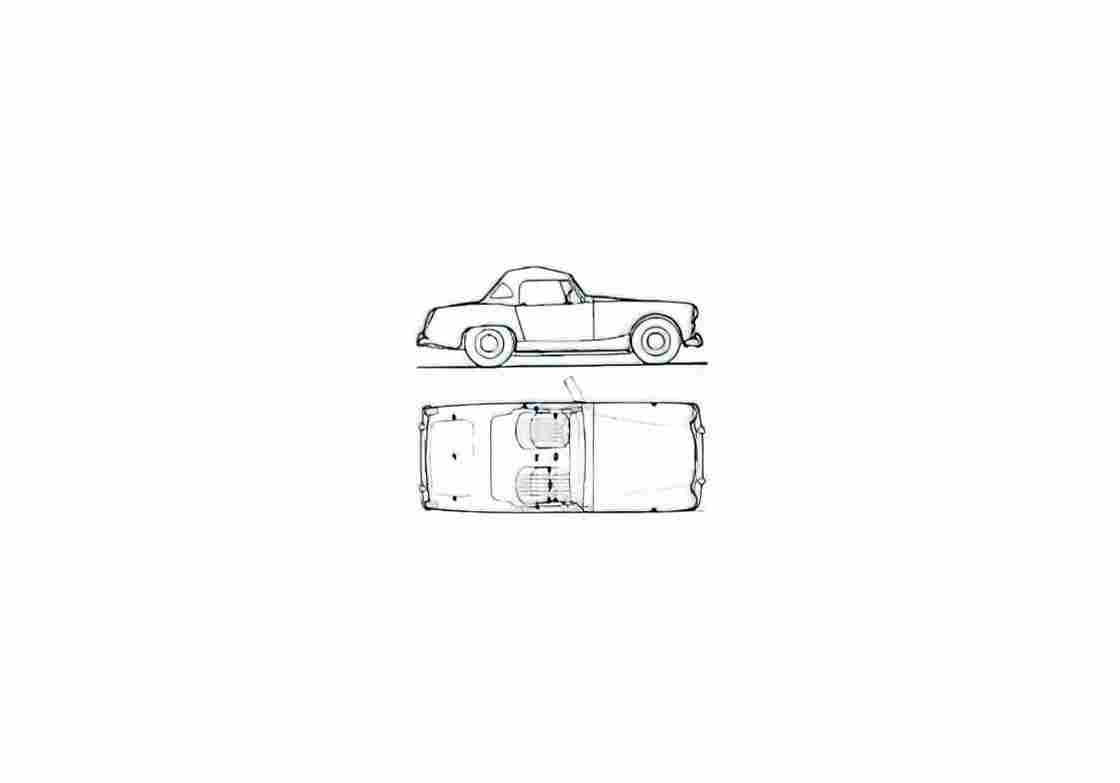 Blueprint austin healy sprite mkiii 01 A4 Photo Print