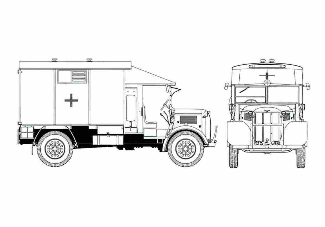 Blueprint austin k2 y ambulance 2 ton 4x2 01 A4 Photo Print