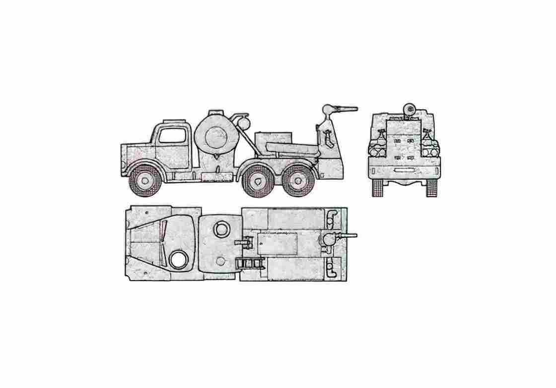 Blueprint austin k6 recovery vehicle 01 A4 Photo Print