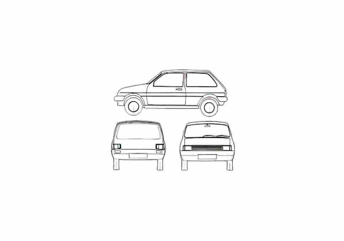 Blueprint austin metro 3 door 1980 01 A4 Photo Print