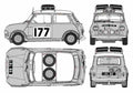 Blueprint austin mini cooper s 1275 rally 1965 01 A4 Photo Print
