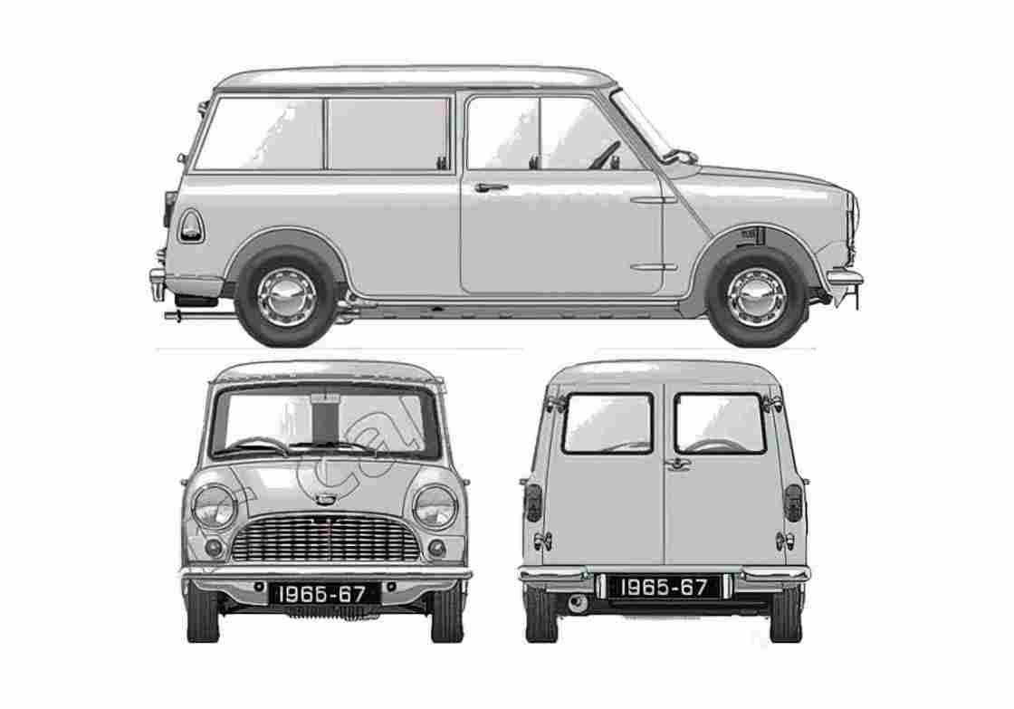 Blueprint austin mini countryman 1965 2 01 A4 Photo Print