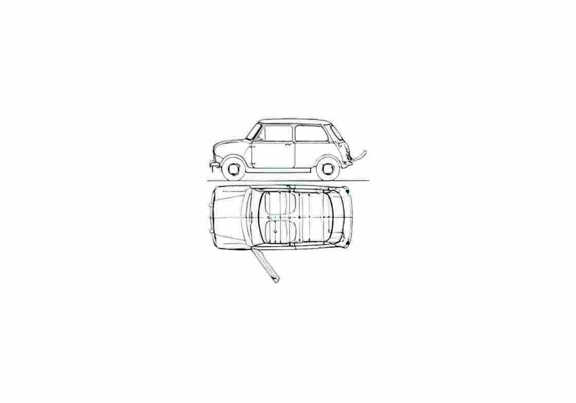 Blueprint austin mini mki 01 A4 Photo Print