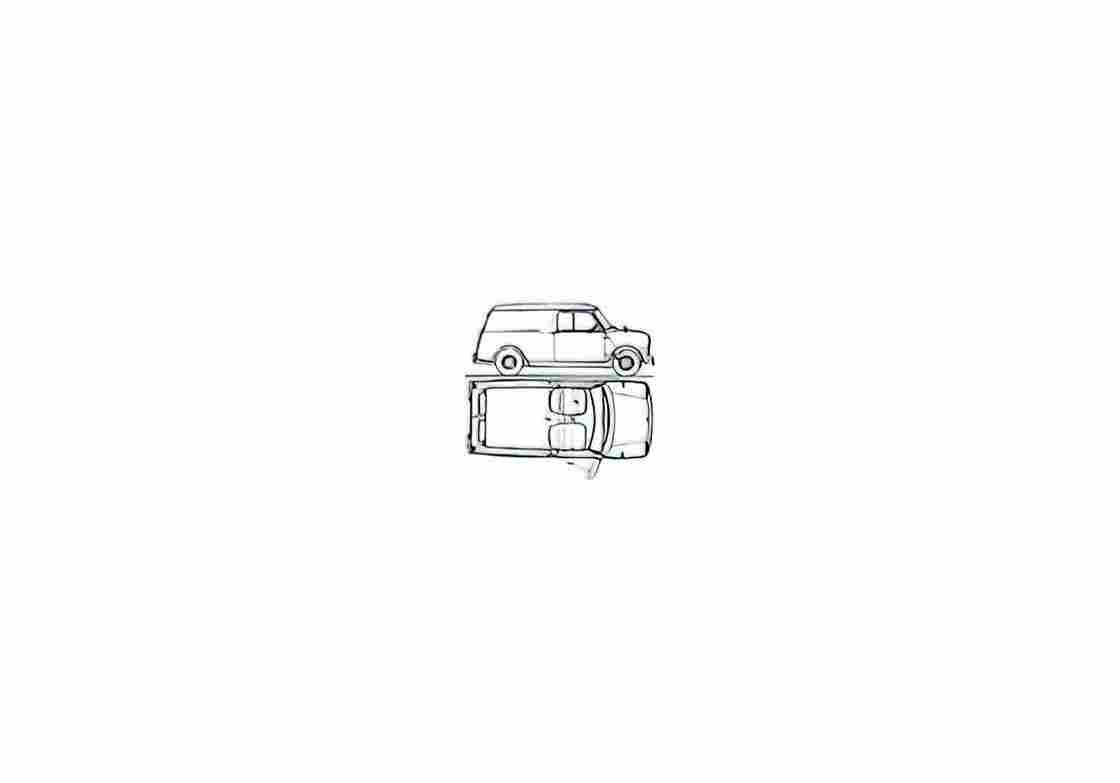 Blueprint austin mini van 01 A4 Photo Print