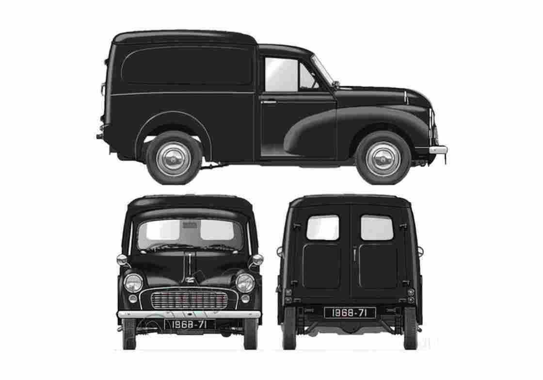 Blueprint austin minor 8cwt van 1968 01 A4 Photo Print
