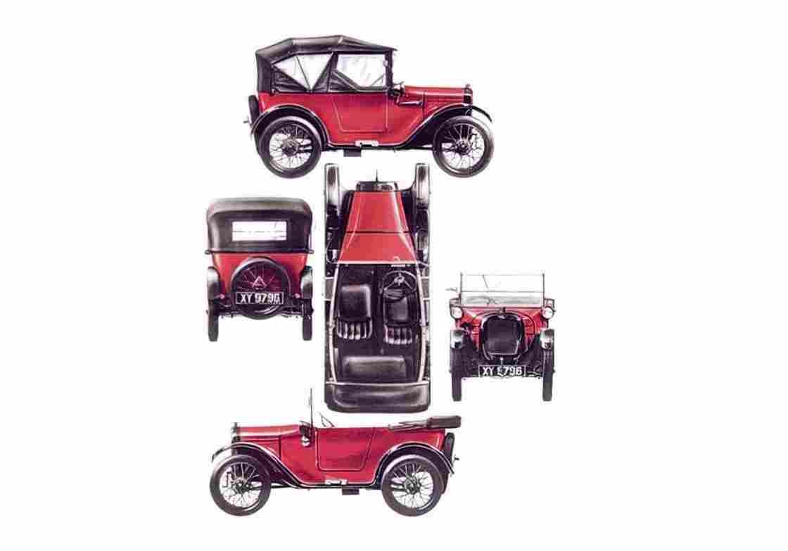 Blueprint austin seven tourer 1925 43950 01 A4 Photo Print