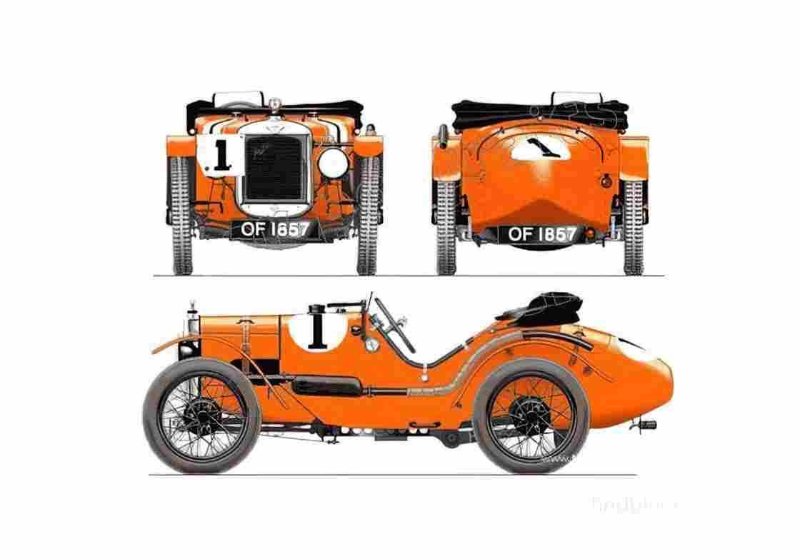 Blueprint austin seven ulster 1927 01 A4 Photo Print