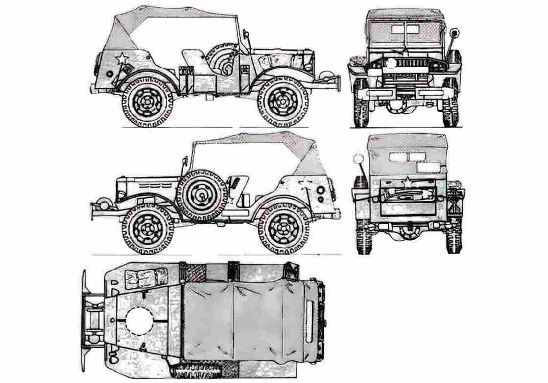 Blueprint dodge wc 56 4x4 command car 48020 A4 Photo Print