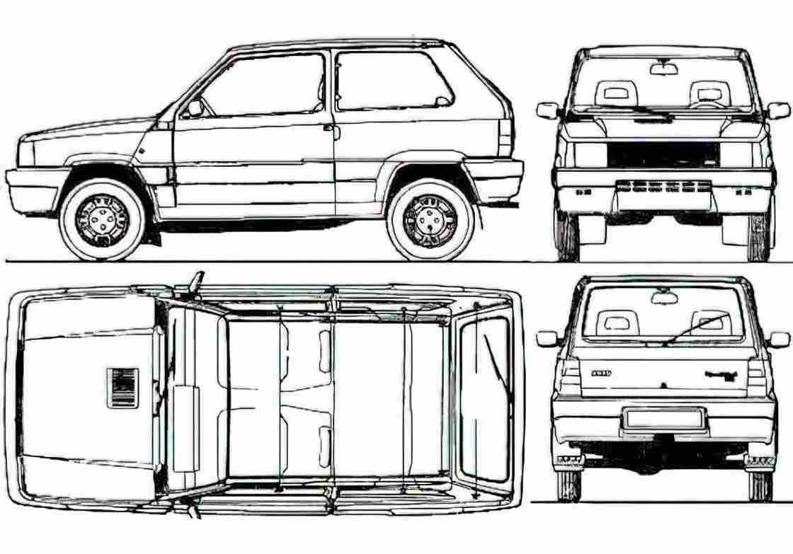 Blueprint fiat panda 4x4 1988 42842 A4 Photo Print
