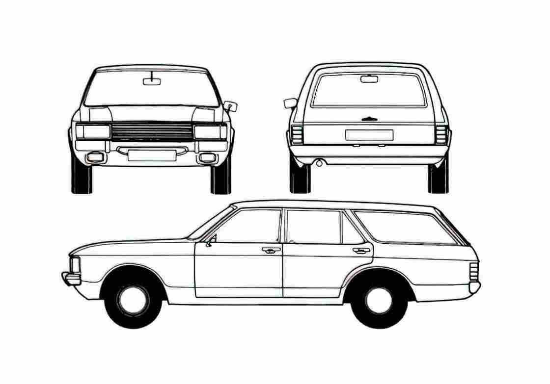 Blueprint ford granada mk i estate 1972 71215 01 A4 Photo Print