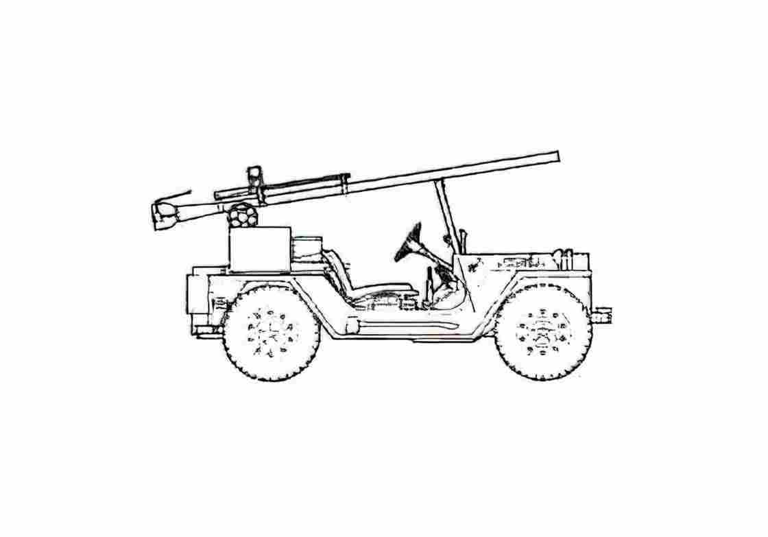 Blueprint m151a1 mutt 105mm 01 A4 Photo Print