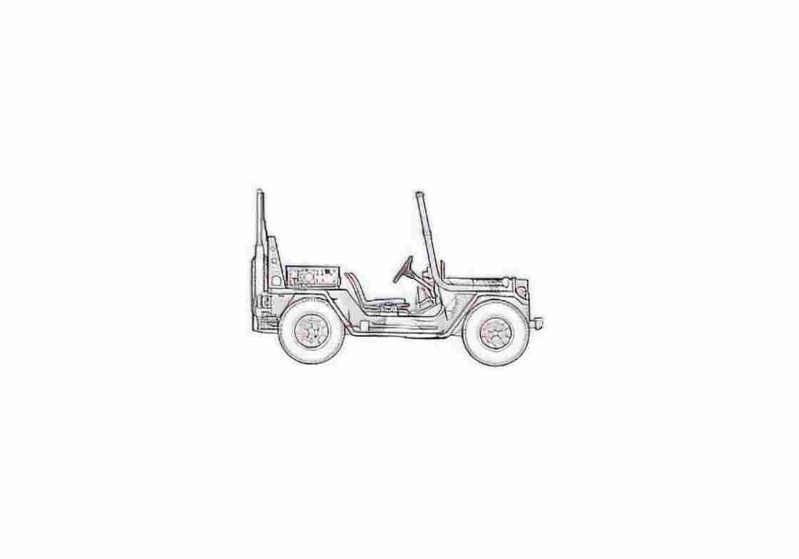 Blueprint m151a2 mutt 01 A4 Photo Print