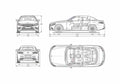 Blueprint mercedes a205 A4 Photo Print