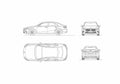 Blueprint mercedes benz a class sedan 2018 A4 Photo Print