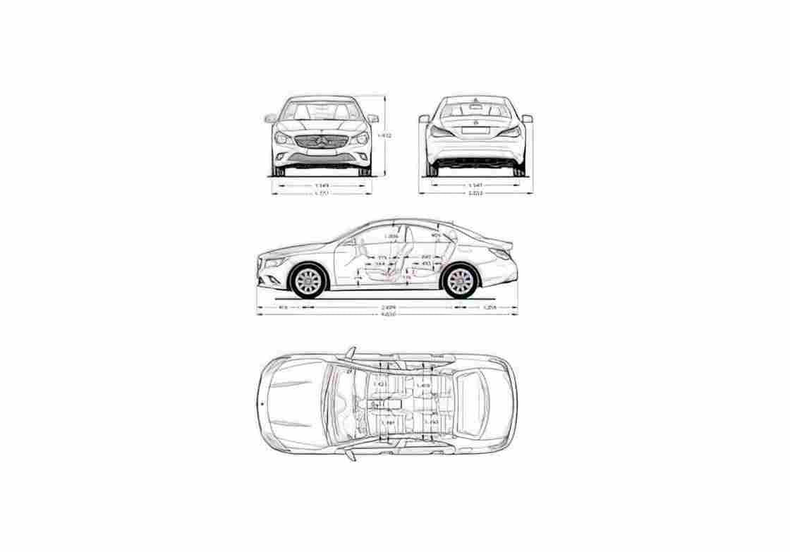 Blueprint mercedes benz cla class 2013 A4 Photo Print