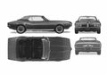 Blueprint pontiac firebird 1968 01 A4 Photo Print