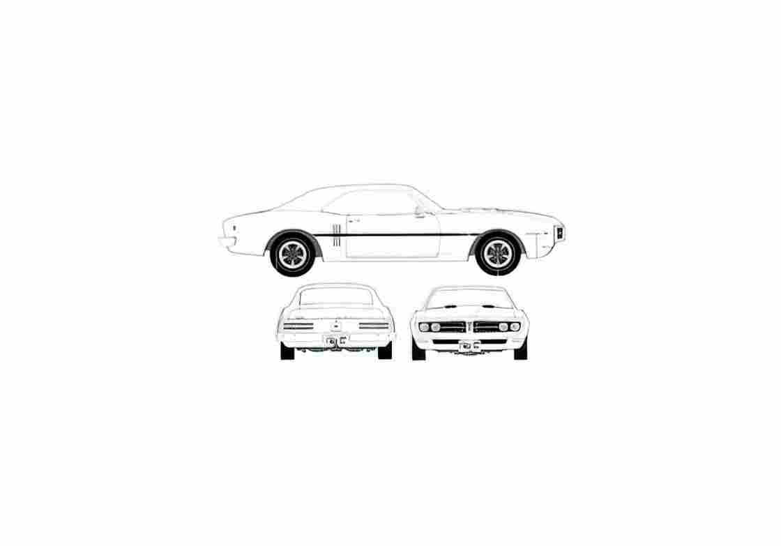 Blueprint pontiac firebird 400 1968 01 A4 Photo Print