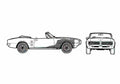 Blueprint pontiac firebird convertible 1968 01 A4 Photo Print