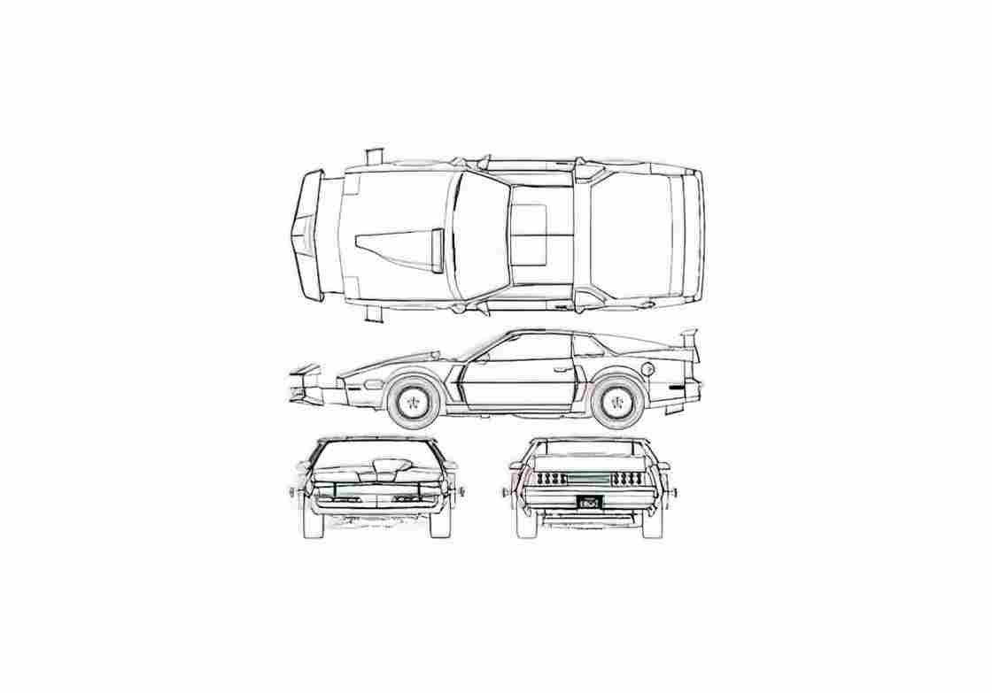 Blueprint pontiac firebird kitt knight 2000 01 A4 Photo Print