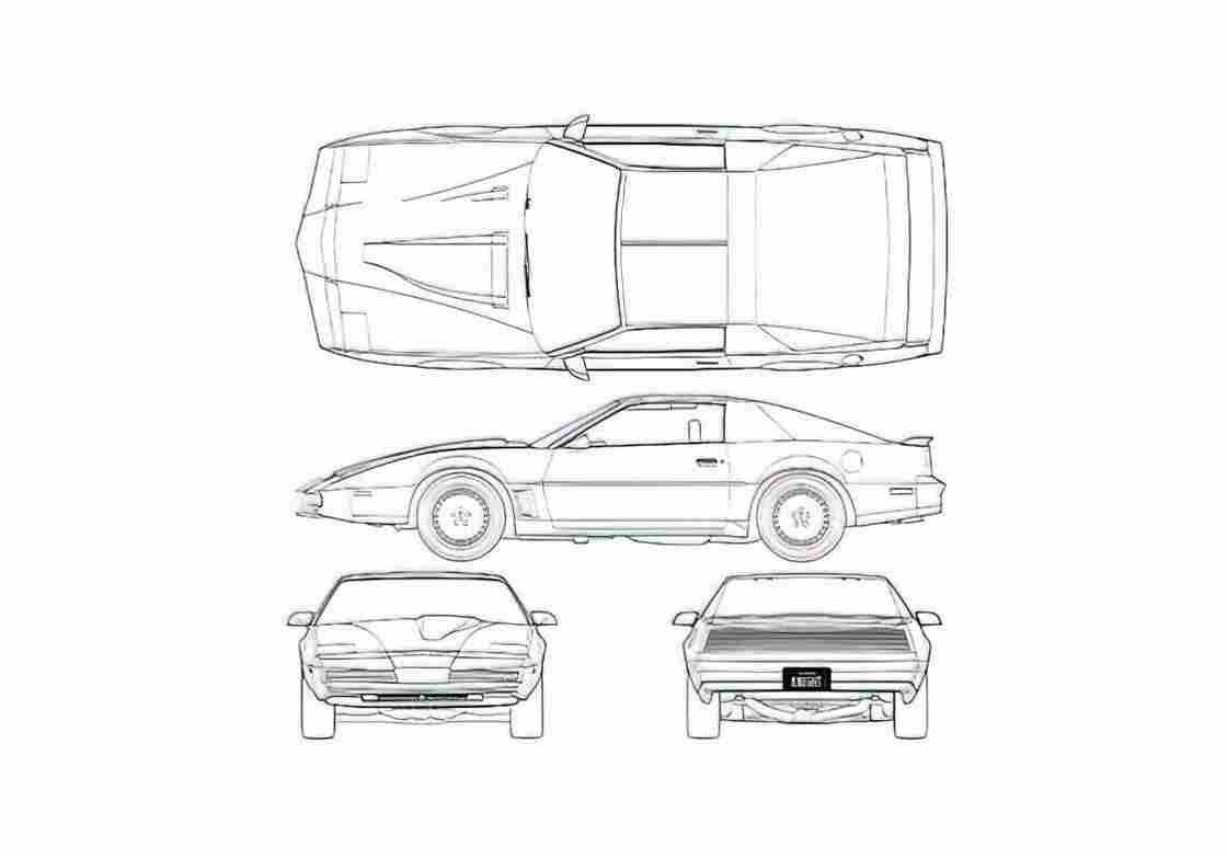 Blueprint pontiac firebird knight rider kitt se3 01 A4 Photo Print