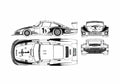 Blueprint porsche 935 1978 01 A4 Photo Print