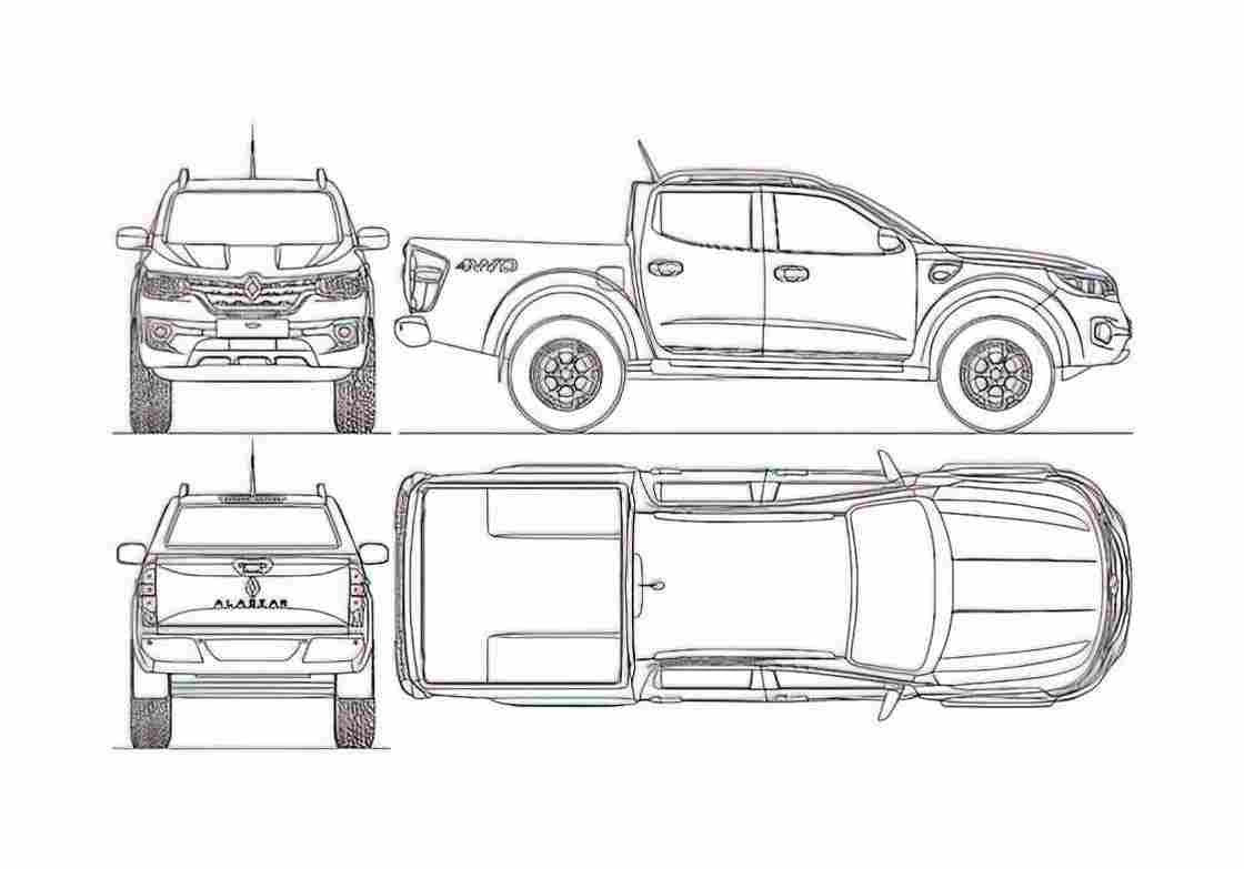 Blueprint renault alaskan 4wd 2018 A4 Photo Print