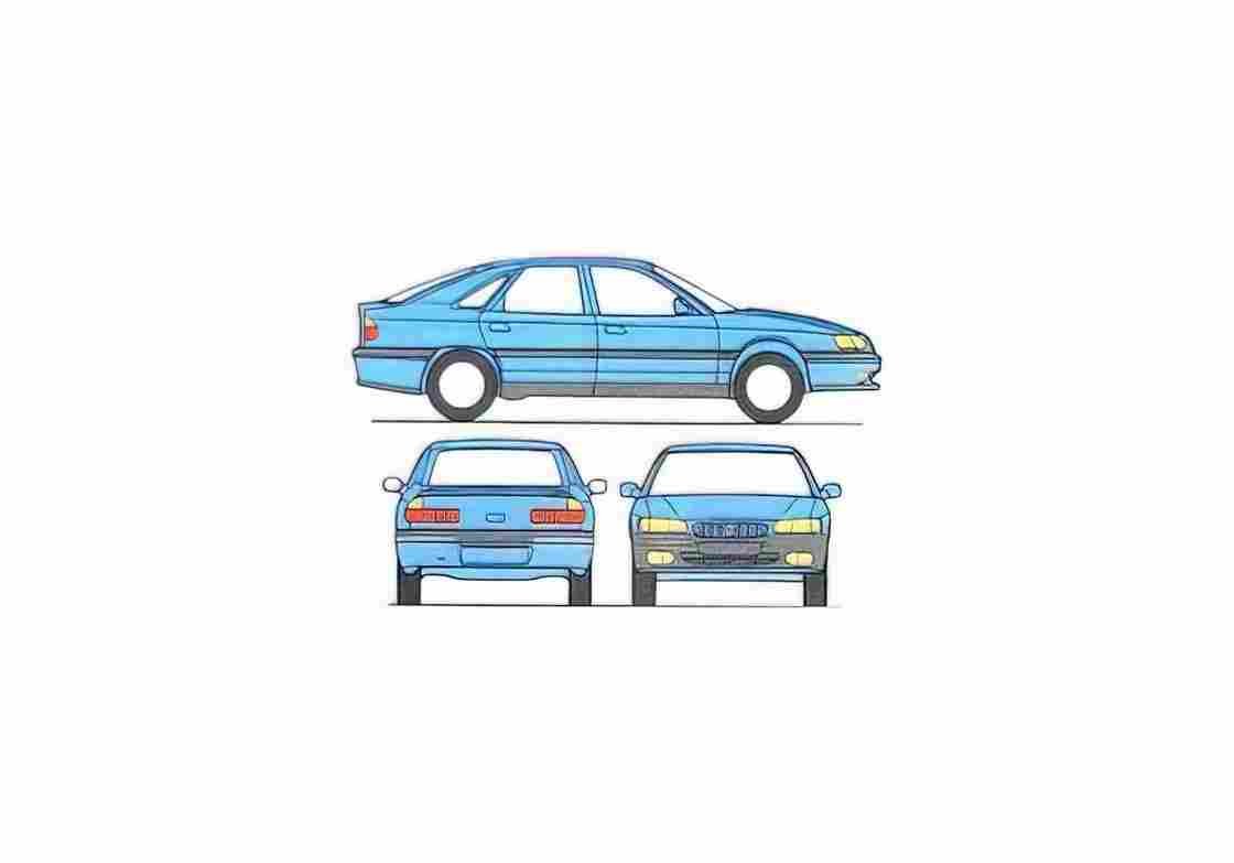 Blueprint renault safrane 1998 01 A4 Photo Print