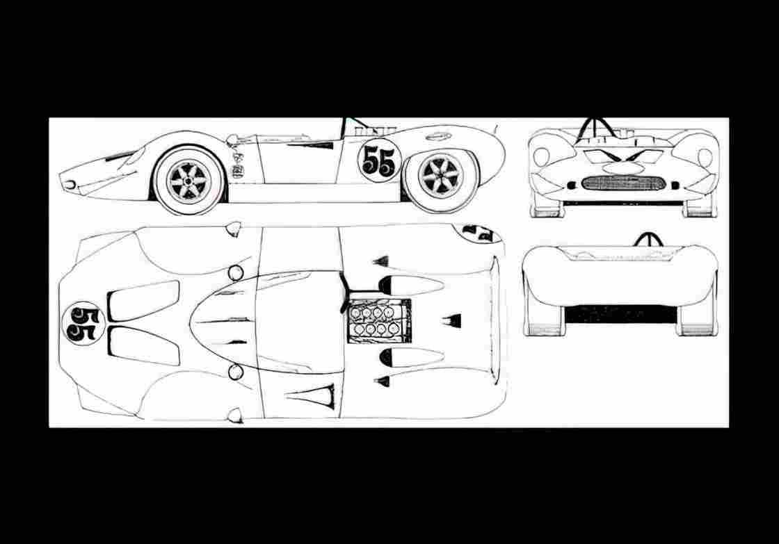 Blueprint shelby king cobra 01 A4 Photo Print