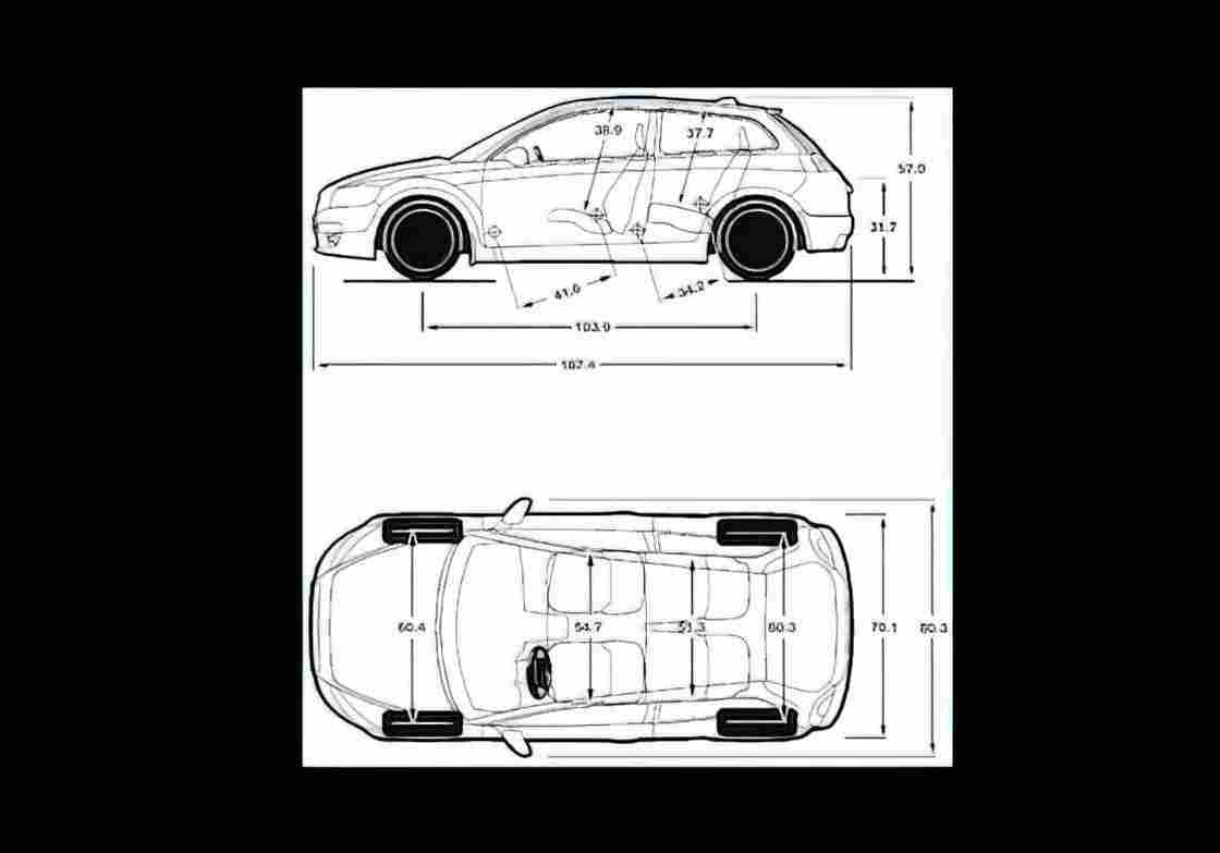 Blueprint volvo c30 2009 01 01 01 A4 Photo Print