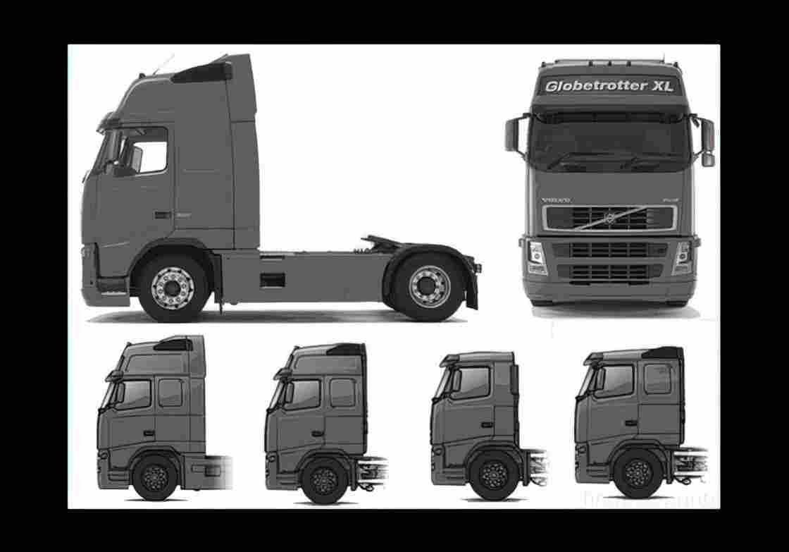 Blueprint volvo fh 12 globetrotter xl 01 A4 Photo Print