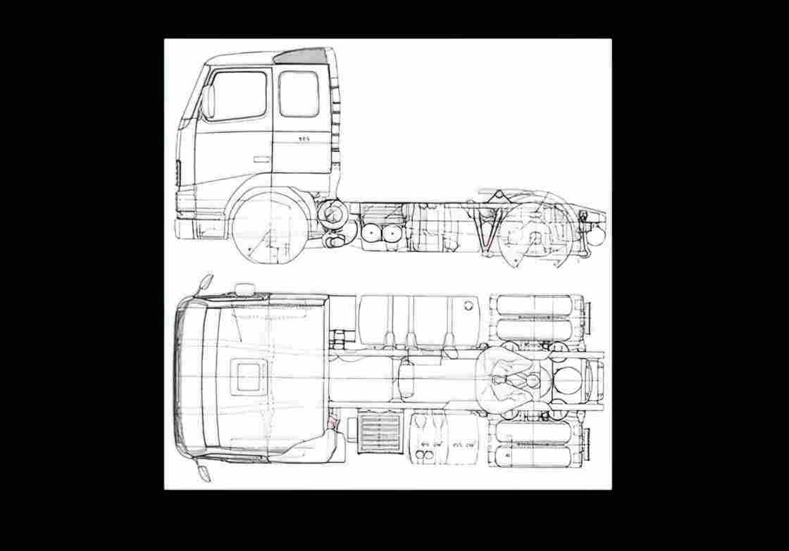 Blueprint volvo fh 16 air ride 01 01 A4 Photo Print