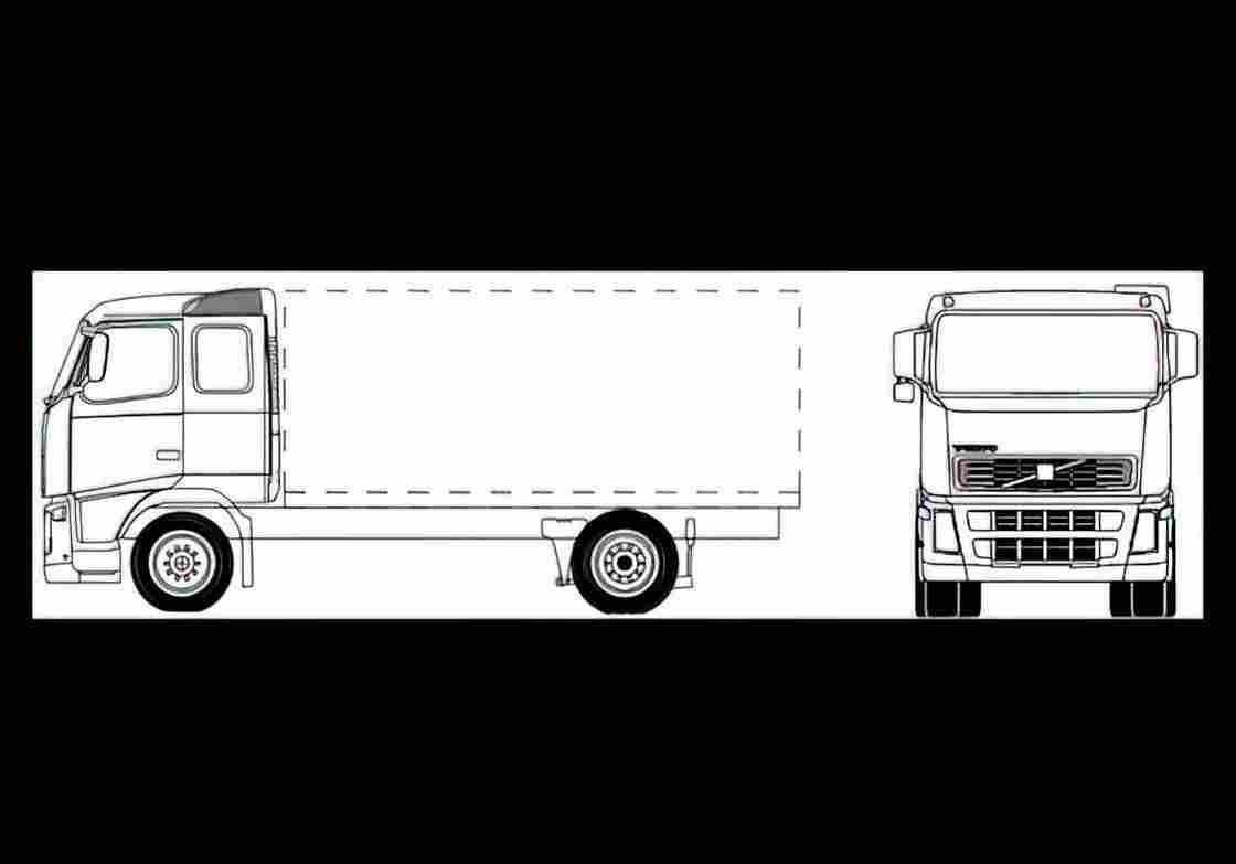 Blueprint volvo fh12 01 01 A4 Photo Print