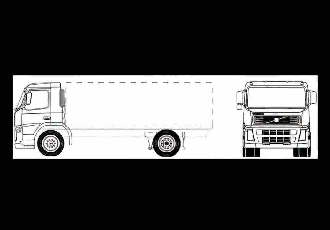 Blueprint volvo fm12 4x2 01 01 A4 Photo Print