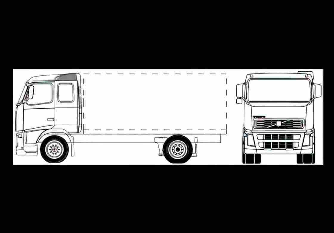 Blueprint volvo fm16 4x2 01 01 A4 Photo Print