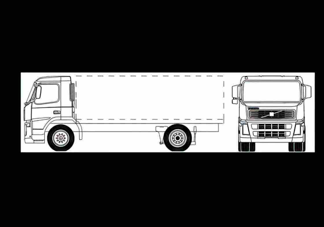 Blueprint volvo fm9 4x2 01 01 A4 Photo Print