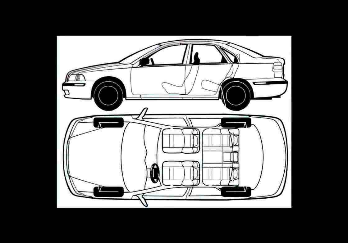 Blueprint volvo s40 01 01 A4 Photo Print