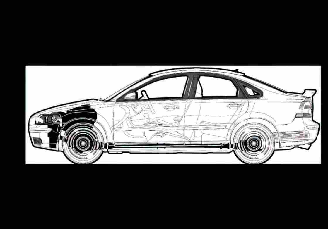 Blueprint volvo s40 t5 2005 01 01 A4 Photo Print