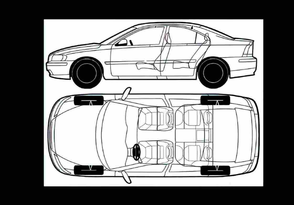 Blueprint volvo s60 01 01 A4 Photo Print