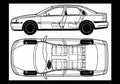Blueprint volvo s80 01 01 A4 Photo Print