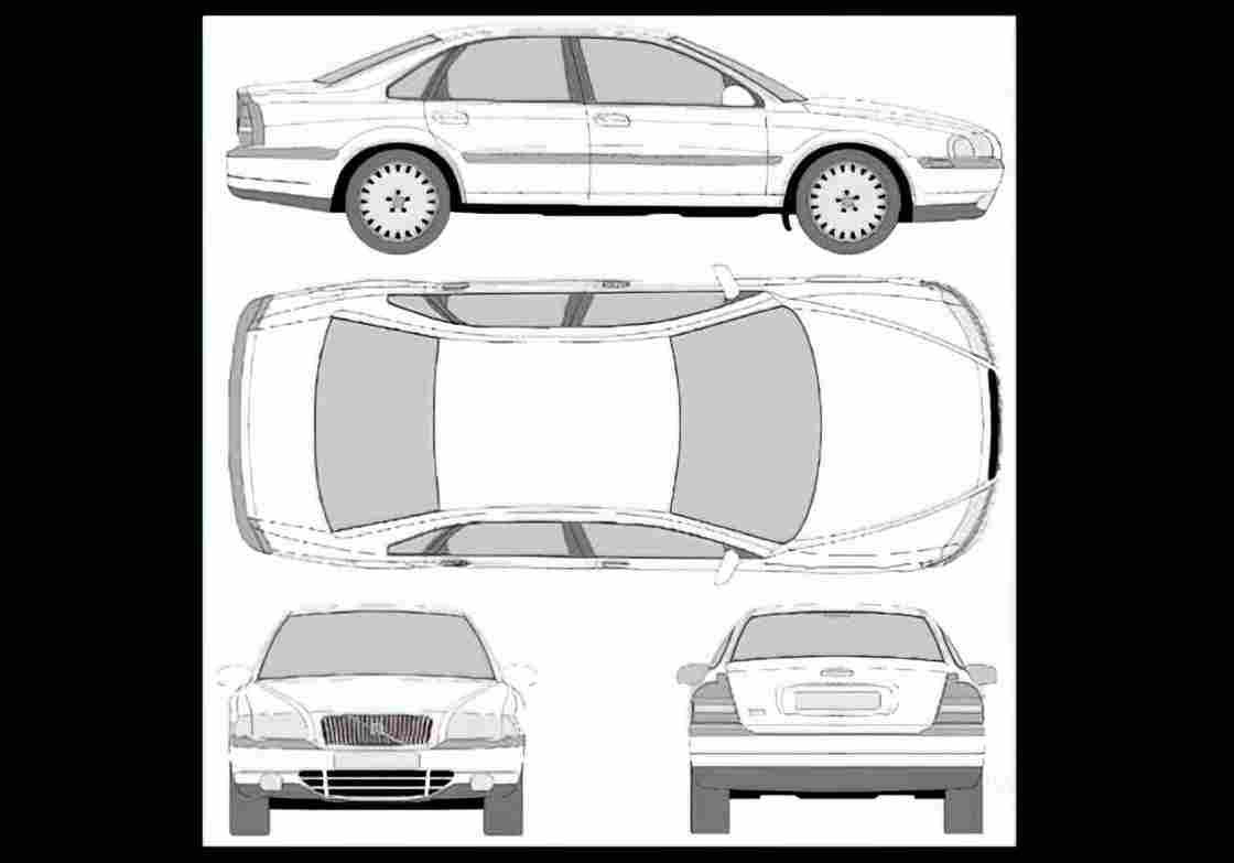 Blueprint volvo s80 2001 01 A4 Photo Print