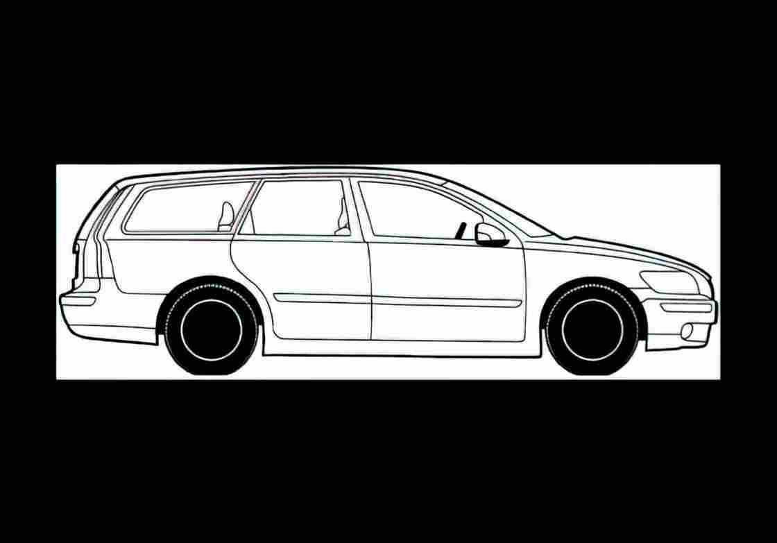 Blueprint volvo v50 2007 01 01 A4 Photo Print